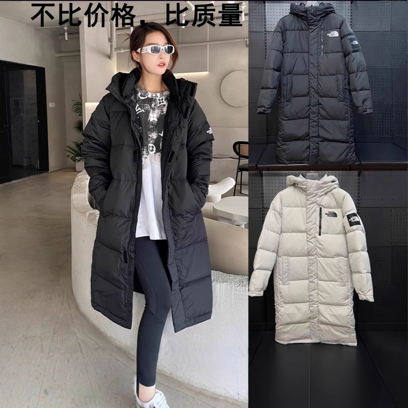 In-Stock Putian Beijia Extra-Long Thickened down Jacket North Face Unisex Over-The-Knee Rainproof Hooded Coat Winter Wear