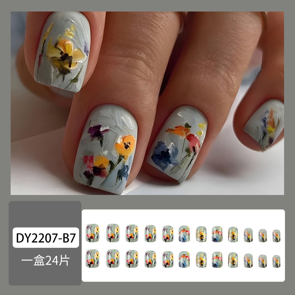 Comercio exterior dibujos de uñas europeas y estadounidenses parches de uñas dulces y frescos para vestir una sensación avanzada de arte de uñas al por mayor transfronterizo