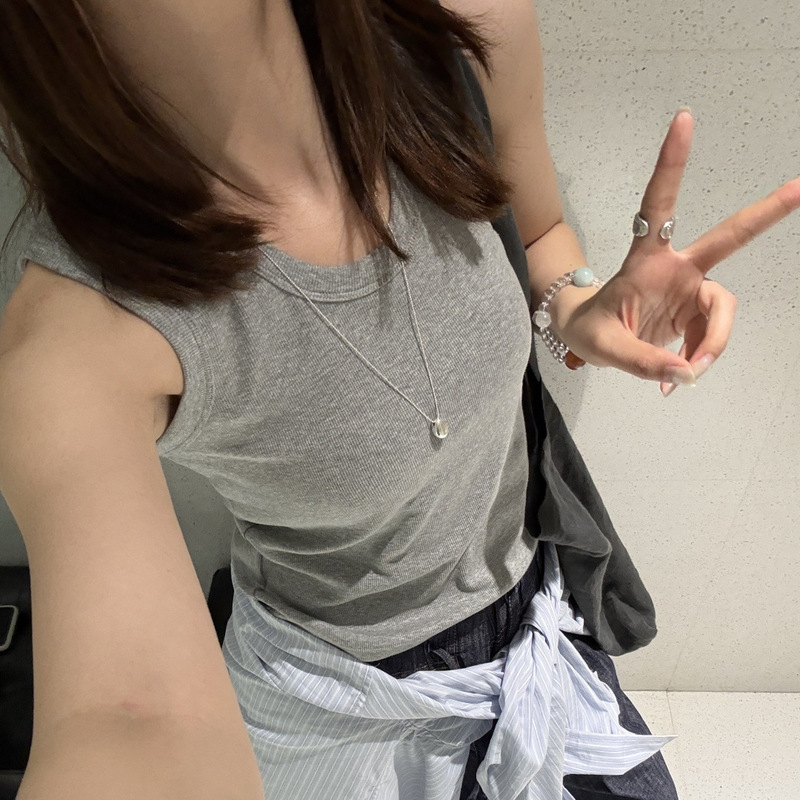 【Cosplay-Style Women's Tank Top】Women's Summer Slim-Fit Scoop Neck Ribbed Cotton U-Neck in 5 Colors, Stretchy Wide Straps 【Cosplay-Style Women's Tank Top】Women's Summer Slim-Fit Scoop Neck Ribbed Cotton U-Neck in 5 Colors, Stretchy Wide Straps