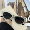 Metal retro advanced fashionable trend sunglasses hip-hop style, cat's eye, high-quality style, Korean style