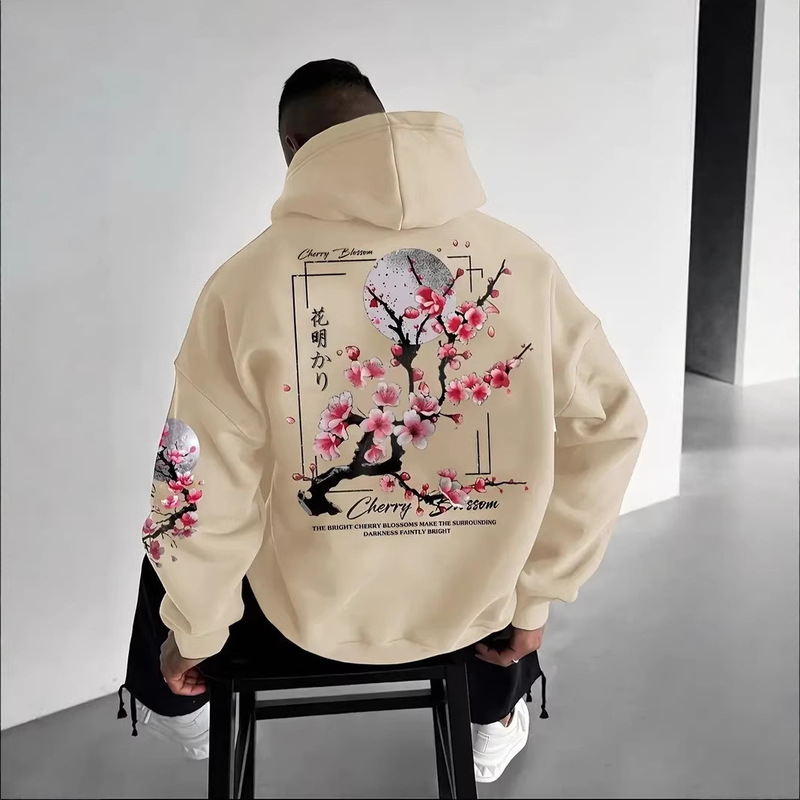 Autumn New Hooded Sweatshirt for Men and Women with 2D Large Print and Small Print on the Cuffs, Unisex Top