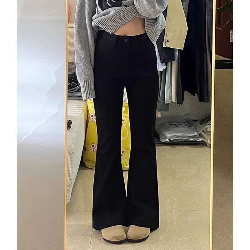 大码复古微喇牛仔裤女2025春季新款大码胖mm弹力显瘦梨形身材马蹄|undefined