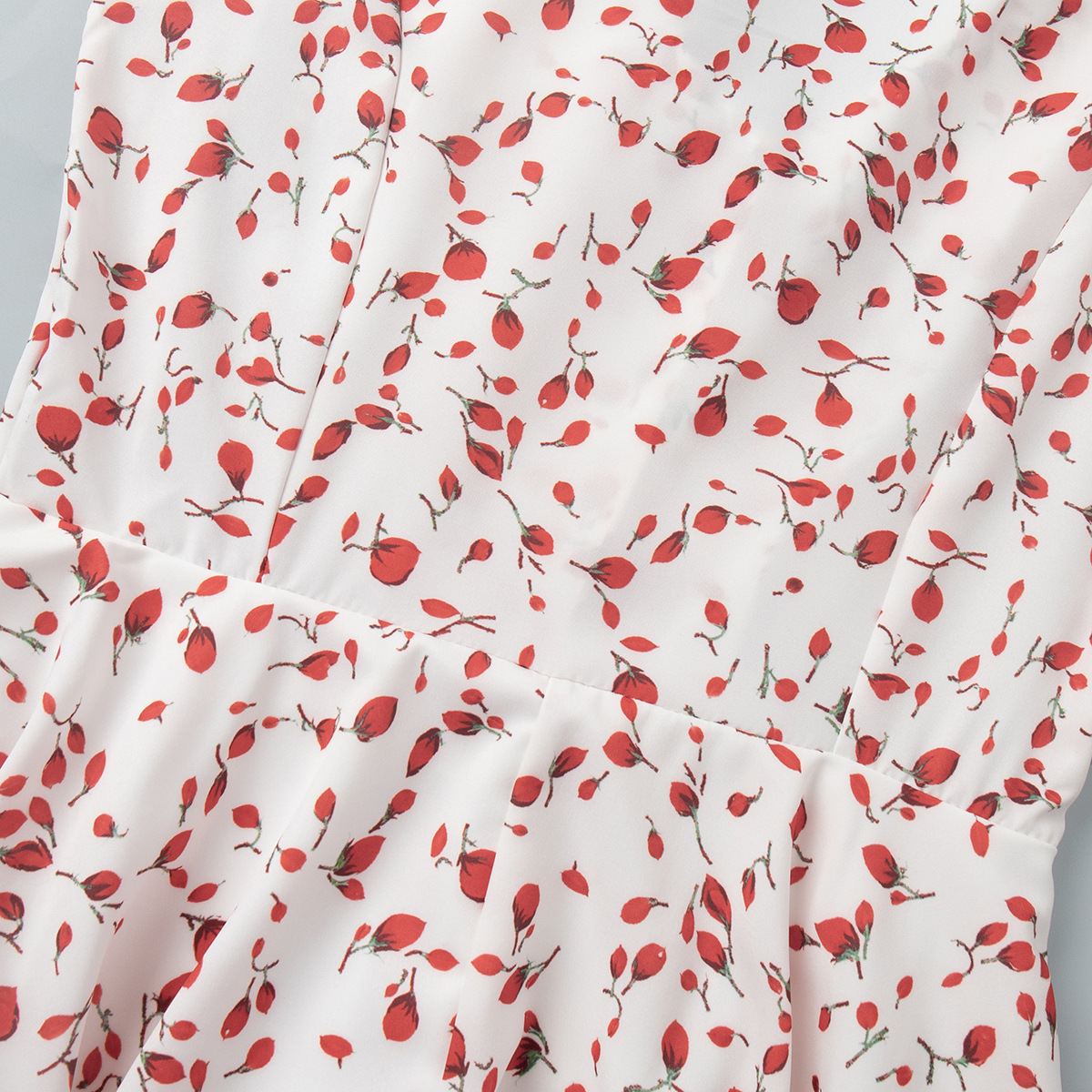 V-neck Printed Dress For Women, European And American Summer New Style, Bubble Sleeve Short Skirt_ecoleips.com