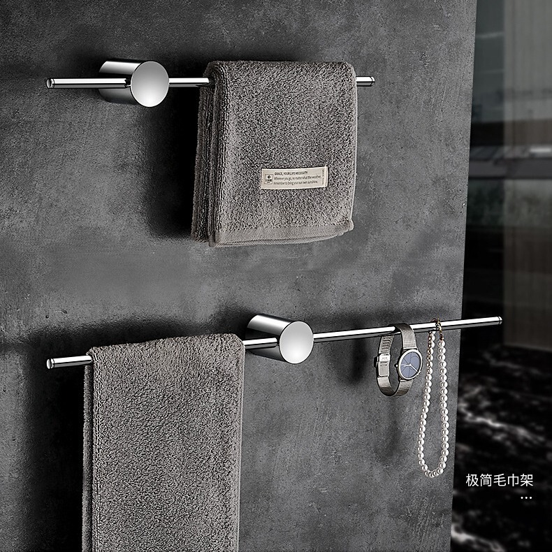 Creative bathroom copper towel rack towel bath chrome plated towel single bar bathroom towel rack hanging rod Creative bathroom copper towel rack towel bath chrome plated towel single bar bathroom towel rack hanging rod