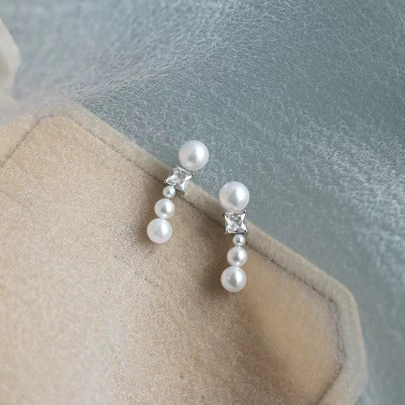 Серебряная игла, модные универсальные серьги из жемчуга, серебро 925 пробы, легкий люксовый стиль, качественный стиль, французский стиль
