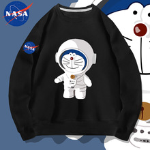 日系动漫圆领卫衣春秋装潮牌宽松情侣外套NASA联名叮当猫童装外套