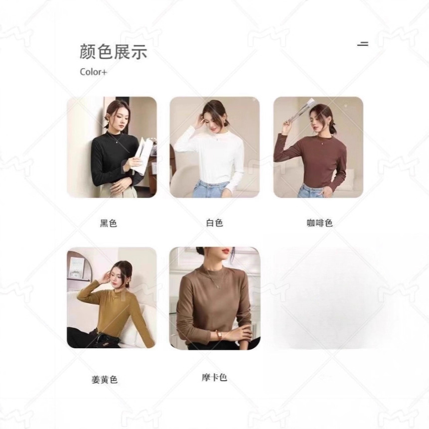 2025秋冬升级版小立领款微粒绒磨毛打底衫女休闲百搭长袖轻熟风