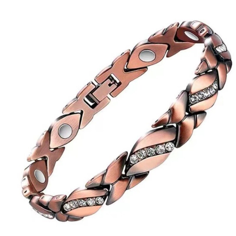Jia Rui Amazon's Best-Selling Cross-Border Women's Leaf Diamond Magnet Bracelet Leaf Brushed Creative Magnet Bracelet