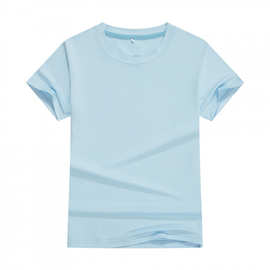 儿童棉T短袖糖果色舒适童装圆领T恤印花图片花纹印制刺绣广告印字