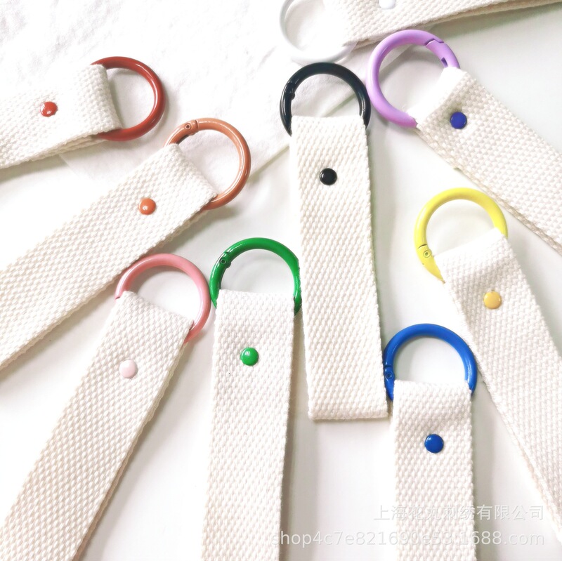 Fabric Patch DIY Craft Store 2.5*10cm Blank Milky White Canvas Keychain Ribbon Backpack Marking Strap