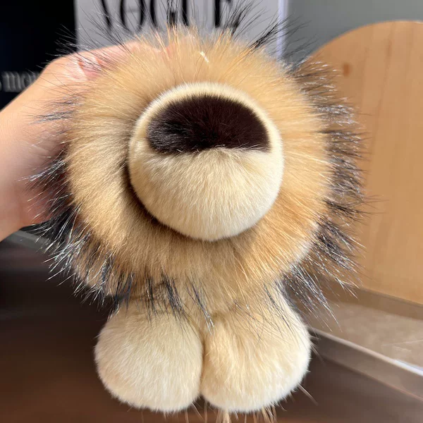 Wholesale get cute Rex rabbit fur lion keychain pendant Plush Doll Doll bag hanging gift