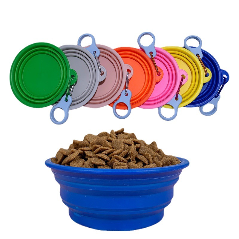 Cat Bowl Pet Bowl venta al por mayor de silicona plegable tazón perro tazón de comida para mascotas portátil perro tazón gato tazón de agua suministros