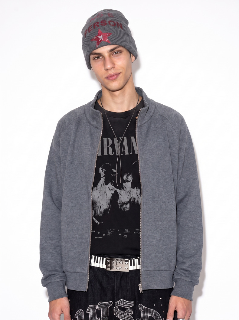 Inflation 320g Zip-Up Stand Collar Sweatshirt