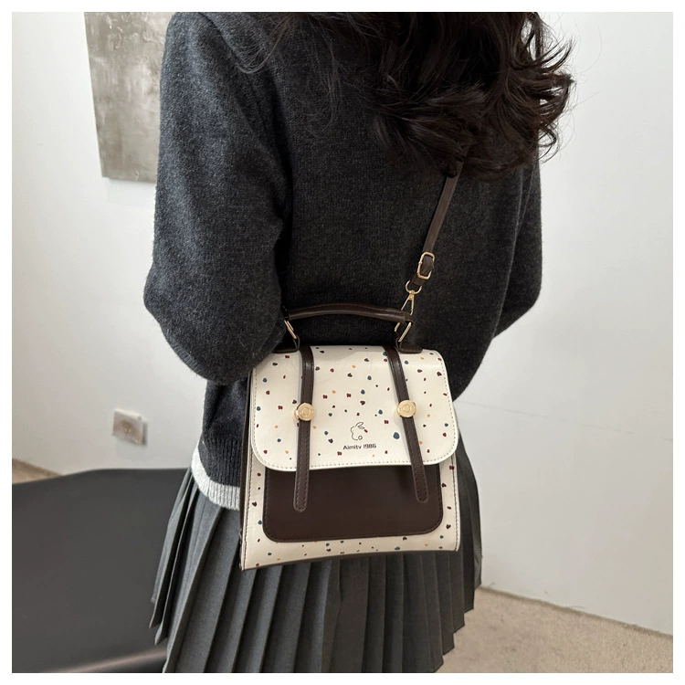 Retro capacious universal handheld one-shoulder bag for leisure, backpack, shoulder bag