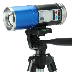Yellow Night Fishing light USB charging strong light high power LED blue light flashlight outdoor fishing purple light fishing light