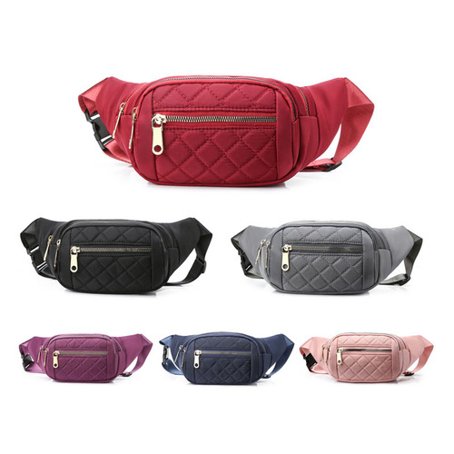  New Men's and Women's Waist Bags Korean Version Embroidery Thread One-Shoulder Crossbody Bag Outdoor Sports Multi-Function Chest Bag Manufacturer Wholesale