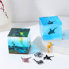 Three dimensional marine animal model, crystal, epoxy resin, in 3d format, seahorse, micro landscape