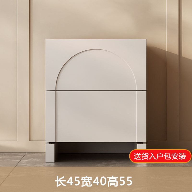 现代极简奶油风卧室家用斗柜省空间大容量抽屉式储物柜靠墙餐边柜|undefined