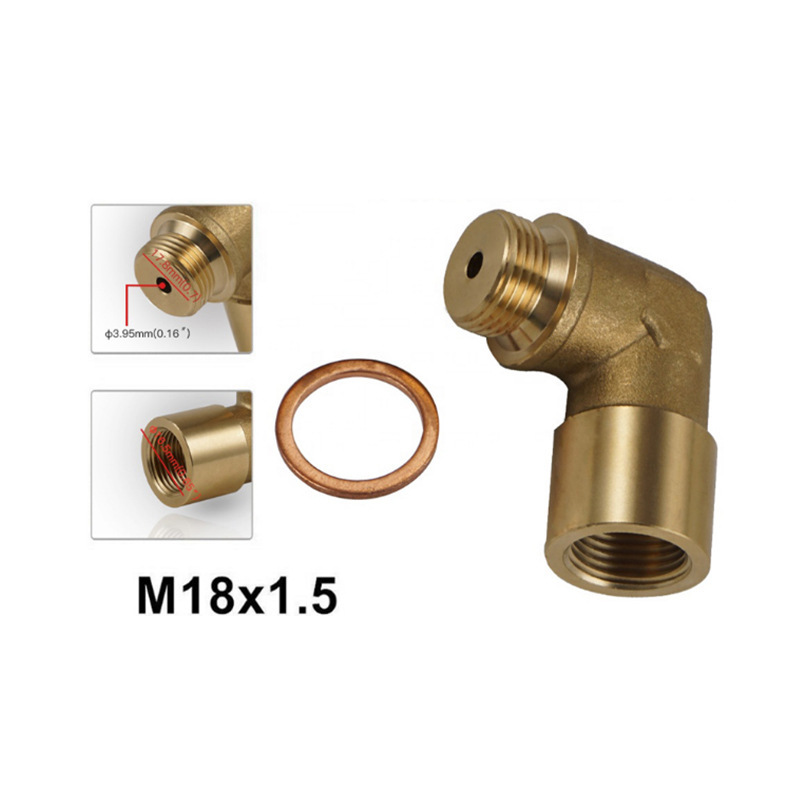 页面改装配件 M18*1.5接头90度传感器适配器黄铜弯管接头|undefined