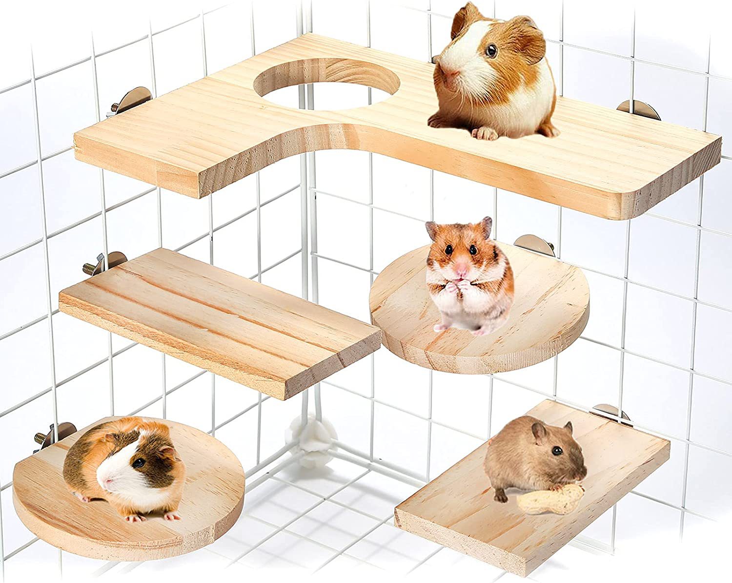 仓鼠木制平台木踏板小动物和鸟类供栖息地仓鼠玩耍木台