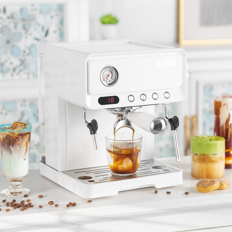 KJMD pequeño ladrillo cuadrado K929 máquina de café casera semiautomática pequeña bomba de burbuja de vapor de extracción de presión de leche