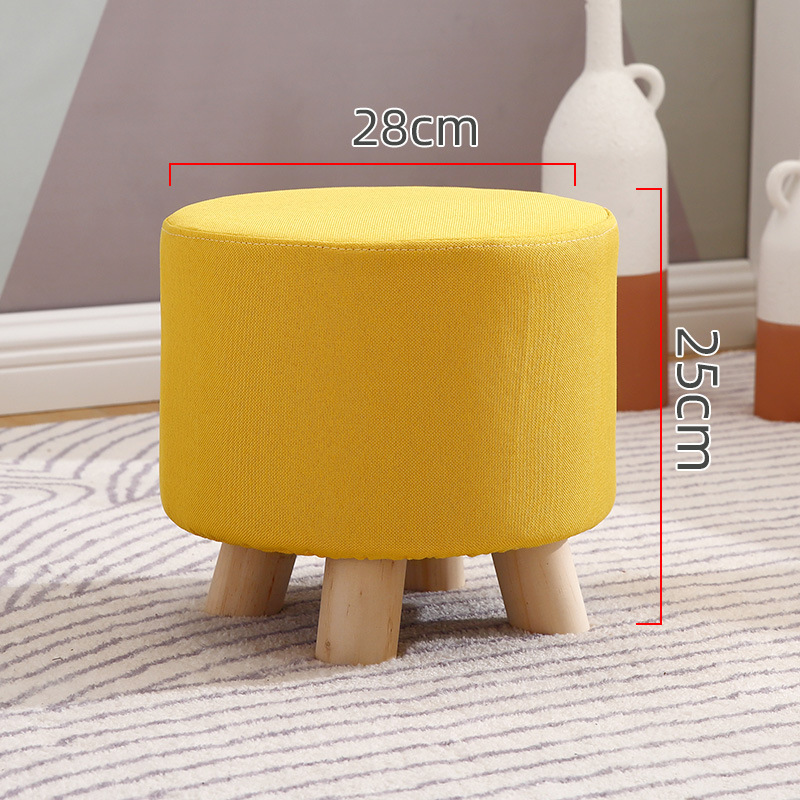 Taburete pequeño Internet celebridad hogar tela taburete bajo sala de estar creativa sofá taburete lindo taburete redondo zapatos Cambio de heces perezoso banco pequeño