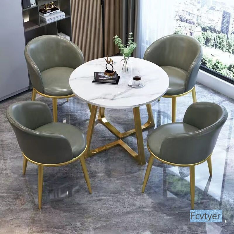 Light Luxury Meeting Table and Chair Set for Coffee and Milk Tea Shops, Leisure Tables for Hosting Guests, Convenient Reception and Office Small Round Tables Light Luxury Meeting Table and Chair Set for Coffee and Milk Tea Shops, Leisure Tables for Hosting Guests, Convenient Reception and Office Small Round Tables