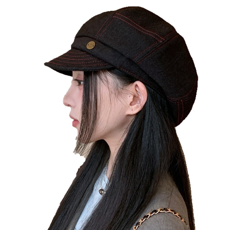 日系复古文艺风春秋贝雷帽女薄款大头围显脸小八角画家帽子云朵帽|undefined