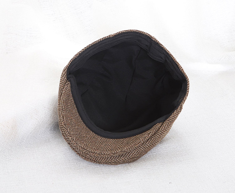 Unisex Newsboy Cap Herringbone Vintage Octagonal Hat For Couples_voghion.com