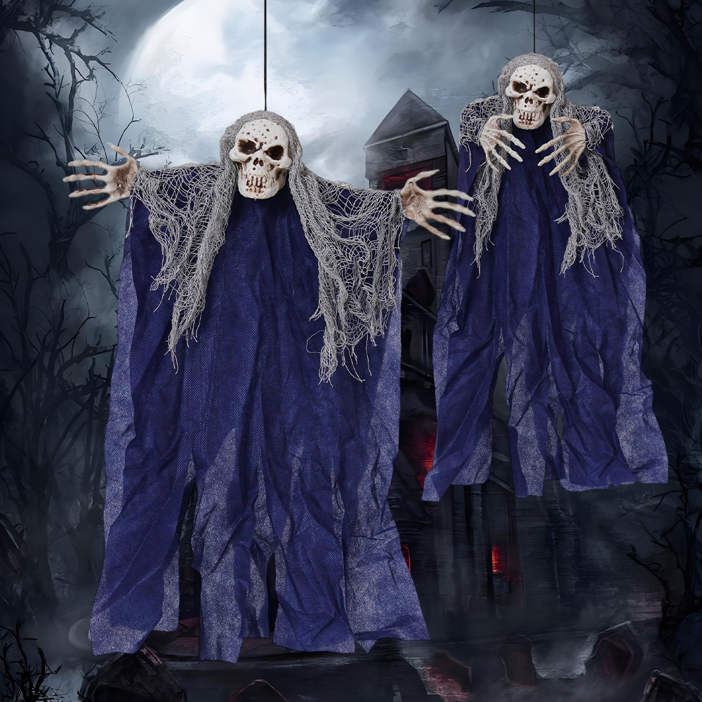 Halloween Little Hanging Ghost Skull Horror Colgante con ventosa Fijo de succión Little Ghost Tricky Toys Decoración de fiesta