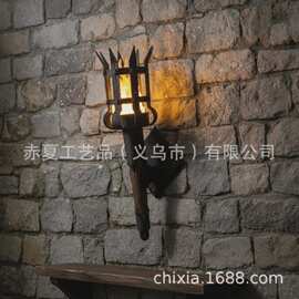 跨境新品 Medieval Torch Wall Sconce 中世纪火炬造型壁灯806