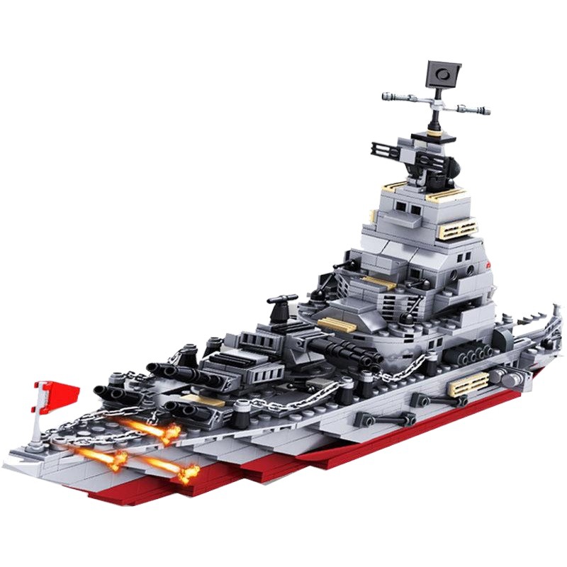 Acorazado marítimo transfronterizo compatible con bloques de construcción de Lego Crucero del Mar Rojo montado militar niños juguetes en bolsas al por mayor