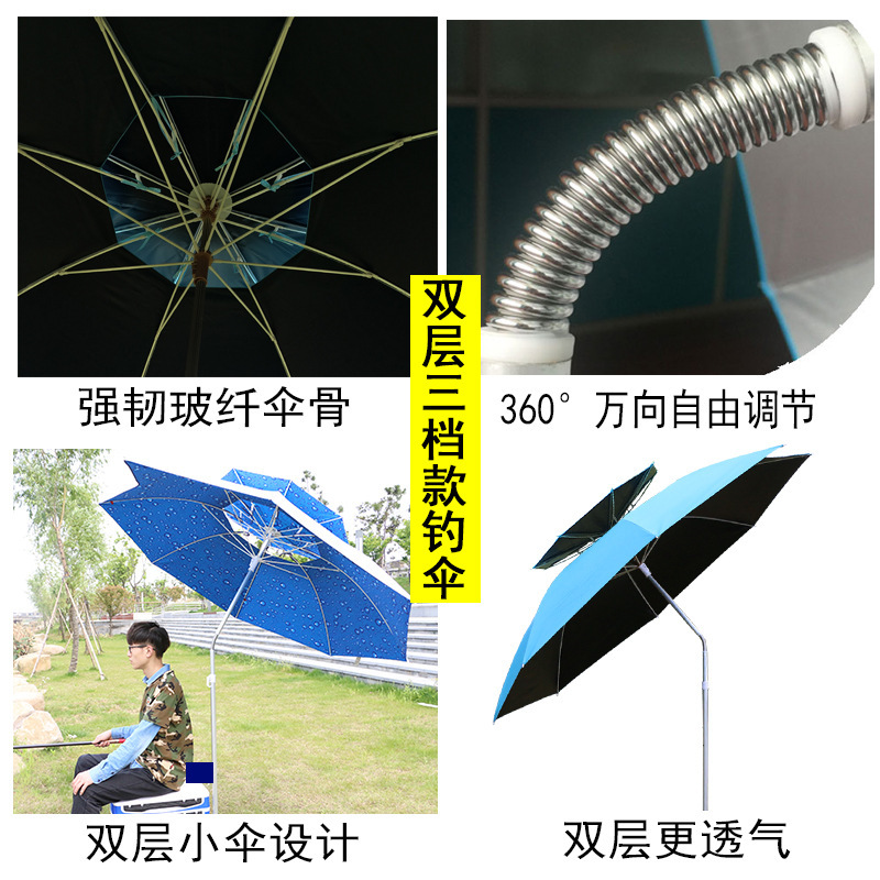 戴威营钓鱼伞大钓伞三折叠雨伞万向防晒防暴雨遮阳新款户外垂钓伞|undefined