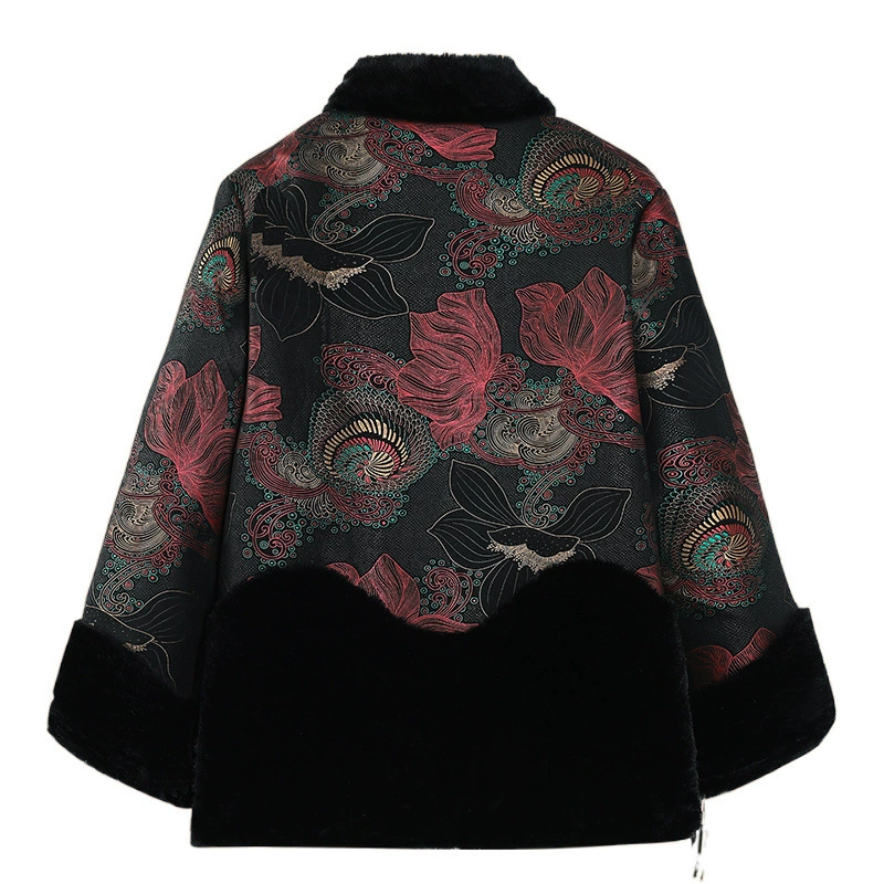 Fleece keep warm down jacket, for middle age, increased thickness