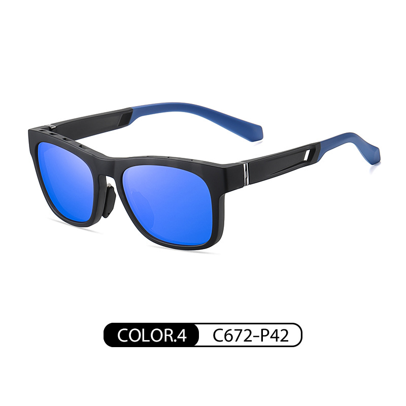 Gafas de sol polarizadas de los nuevos hombres europeos y americanos casual deportes viento banda transpirable agujero gafas de sol tr7522 transfronteriza gafas de sol