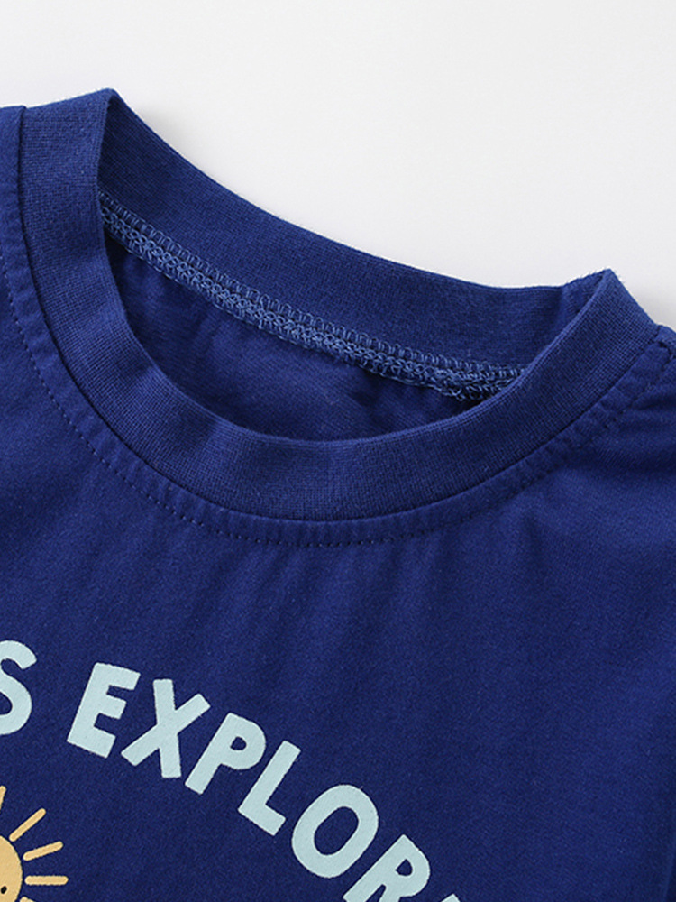 Malwee niño de manga corta camiseta de verano de cuello redondo Europa y América de verano nueva camiseta para niños