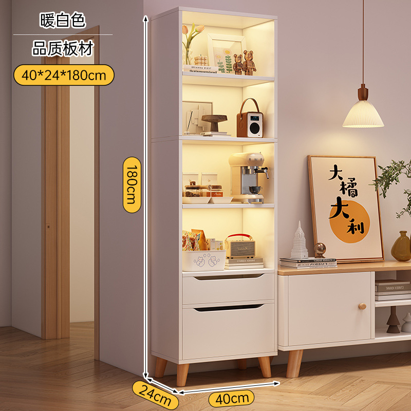 Estante de libros Estante de piso Gabinete doméstico Salón contra la pared Gabinete de exhibición del dormitorio Gabinete de televisión junto al armario de almacenamiento