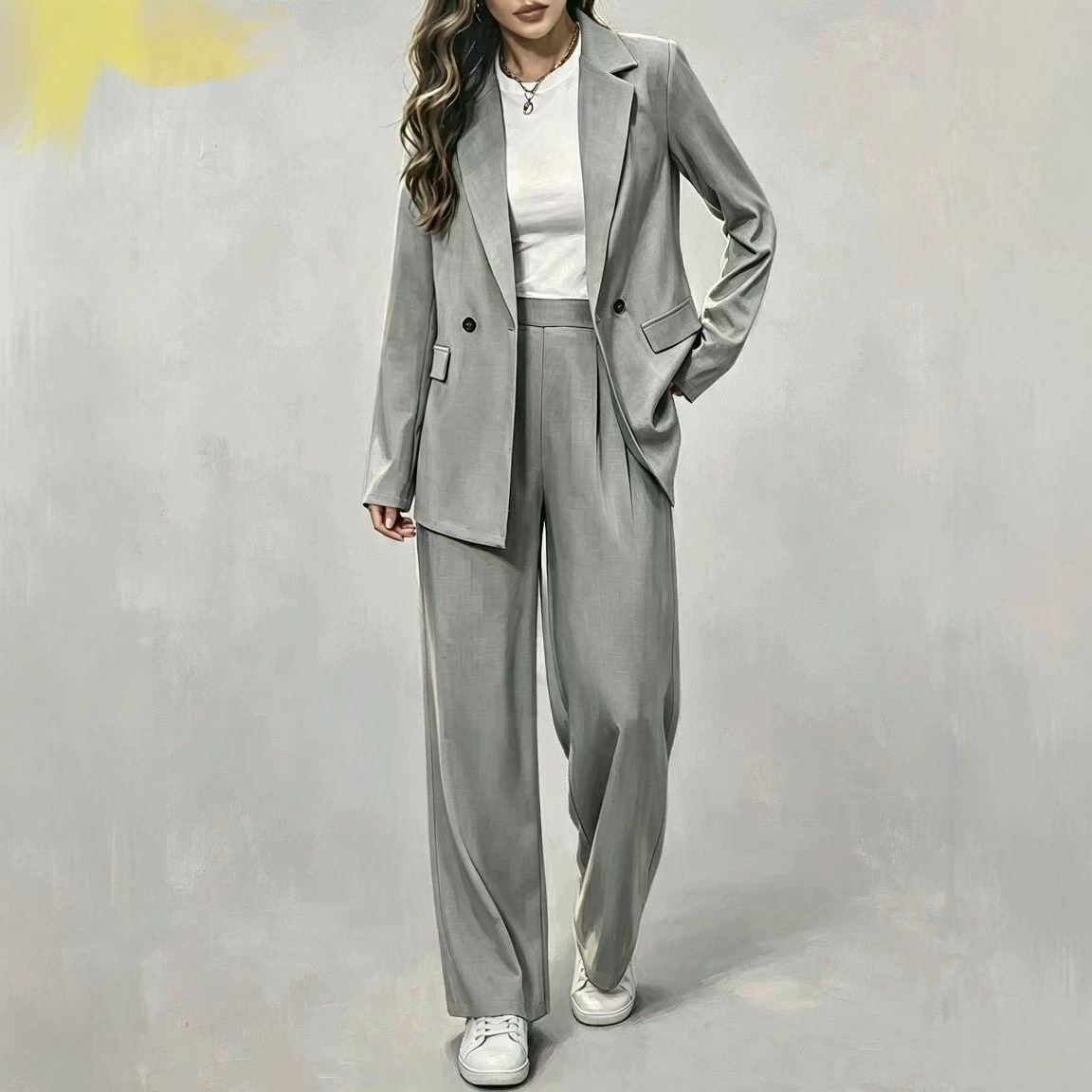 In-Stock Cross-Border 2026 New European and American Style Professional Women's Suits, High-End Office Wear, Versatile and Fashionable