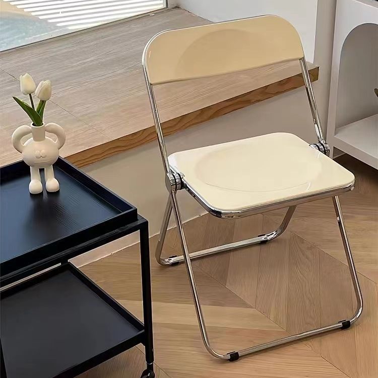 透明椅子亚克力折叠椅简易便携拍照折叠凳子ins风网红化妆椅家用