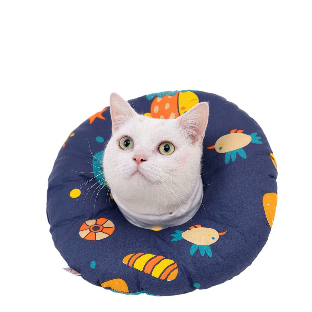 Элизабет Круг Кошки Анти-облизывание Анти-укусы После операции Питьевой хлопковый ошейник для собак Шарф с капюшоном для домашних животных Позорный круг