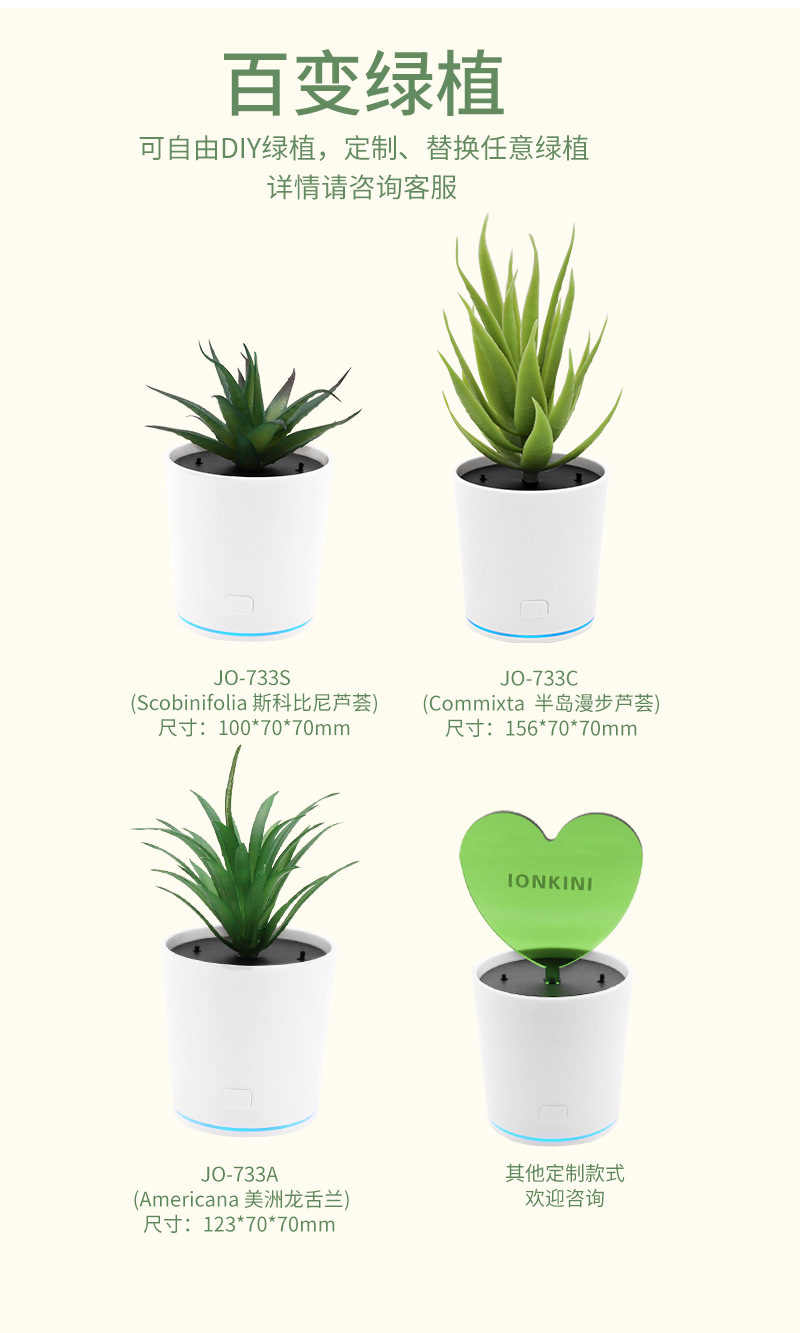 Mass Customization of Simulated Plants, Smart Car-Mounted Air Purifier, Negative Ion Removal of Smoke and Haze