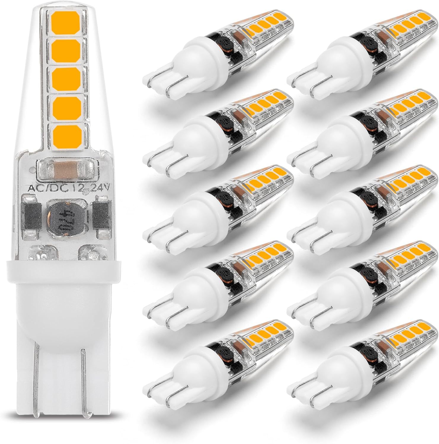 LED car position light T10 RV light landscape light boat deck light illumination 12V 24V silicone warm light adjustable