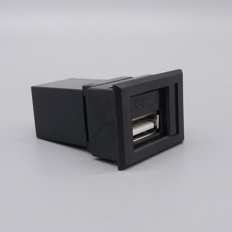 安普口USB2.0直插模块转接头母对母插直插数据信号插座带桌面支架