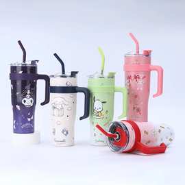 巨无霸冰霸杯新款三丽鸥保温杯大容量带手柄外贸保温保冷汽车杯子
