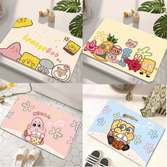 Bathroom diatom mud absorbent floor mat Spongebob toilet bathroom non-slip mat bathroom shower quick-drying foot mat