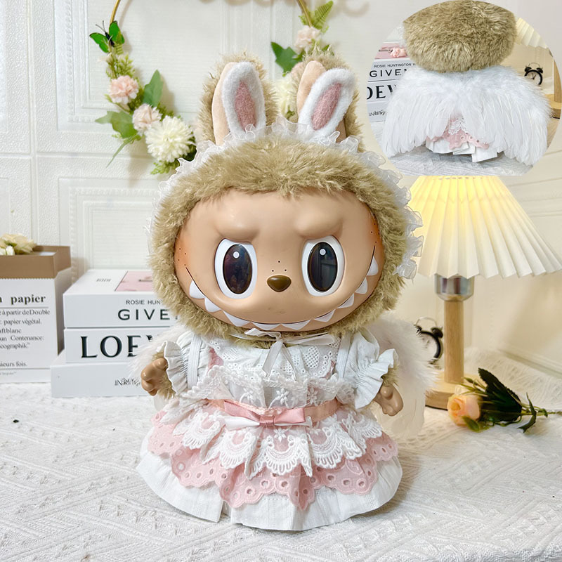 38cmラブブベビー服、ラブブぬいぐるみ服、ラブブ人形着替え、漢服スカートスーツ|undefined