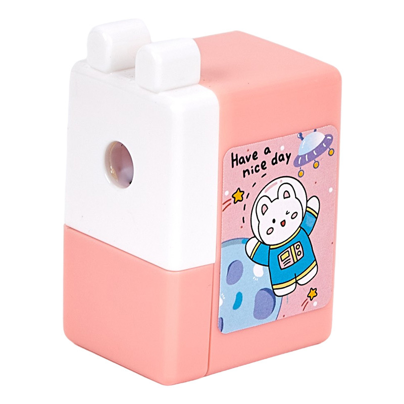 1907 pequeña caja cuadrada Sacapuntas de lápiz titular de la tarjeta Sacapuntas de lápiz portátil estudiante papelería sacapuntas Sacapuntas de dibujos animados de niños