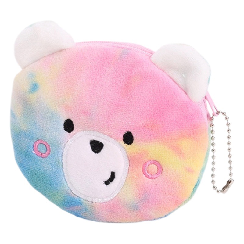 Nuevo ins monedero de moda de dibujos animados pequeño lindo estudiante femenino portátil mini bolso de la moneda de la felpa bolsa de la moneda