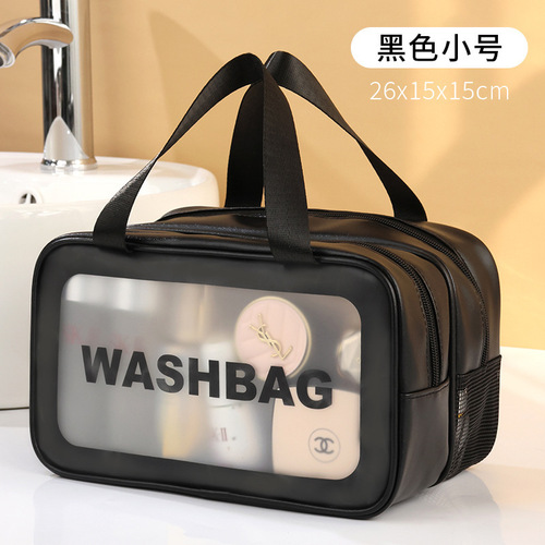 Wholesale transparent washroom waterproof hanging bag storage bag student bathroom to put clothes on the wall toy hanging bag