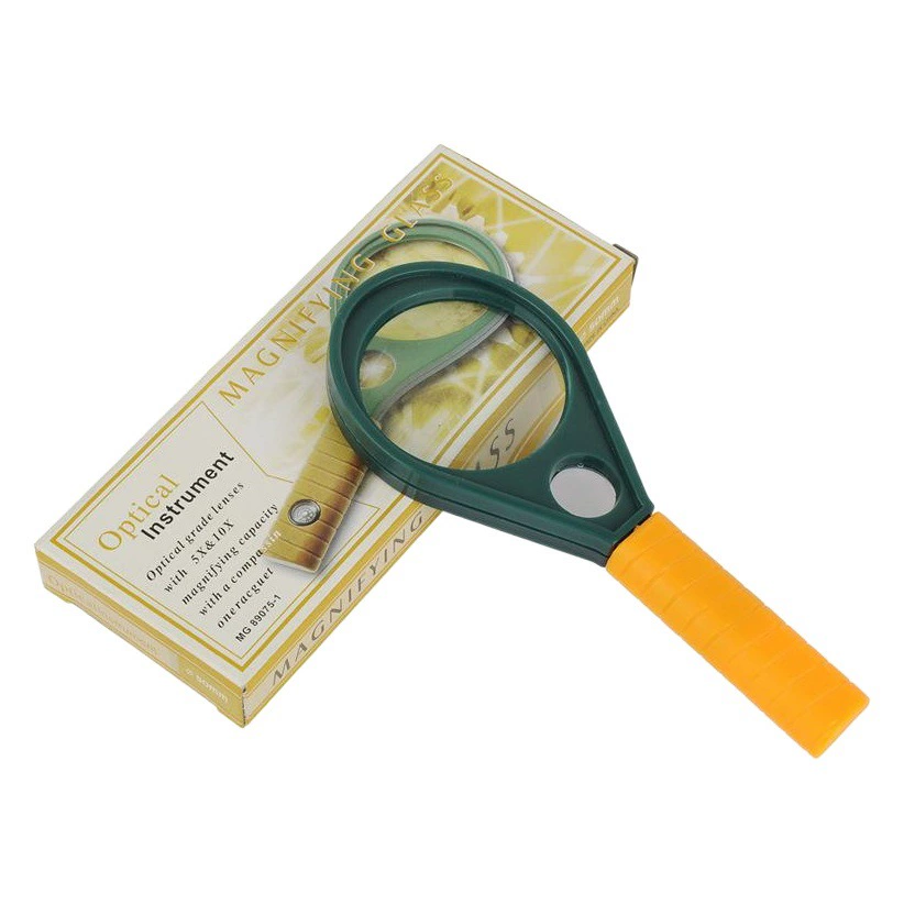 Большая зеркальная оптическая линза ракетного типа лупа с 2 лупами ручка линзы с компасом